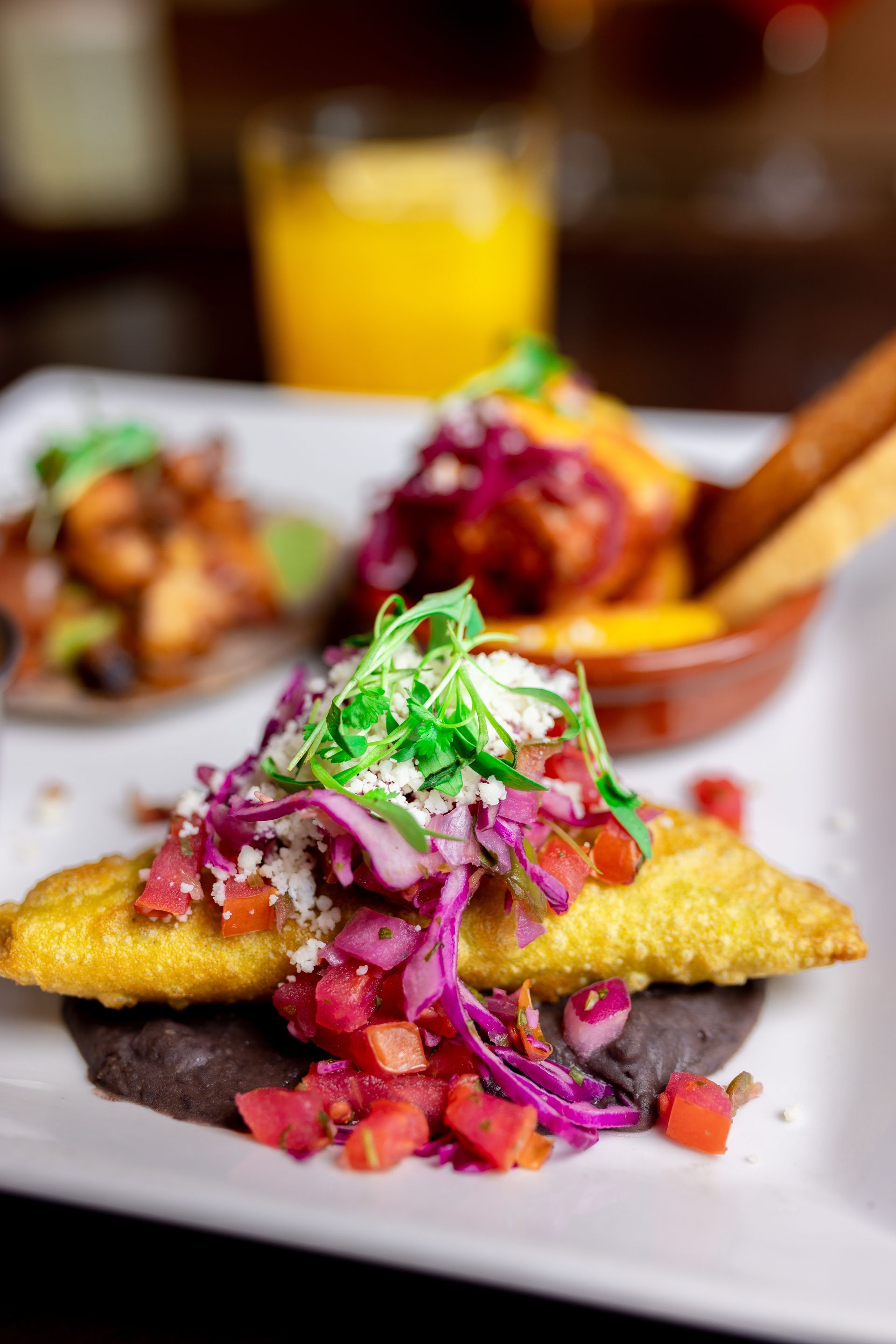 A close up of a plate of food on a table.