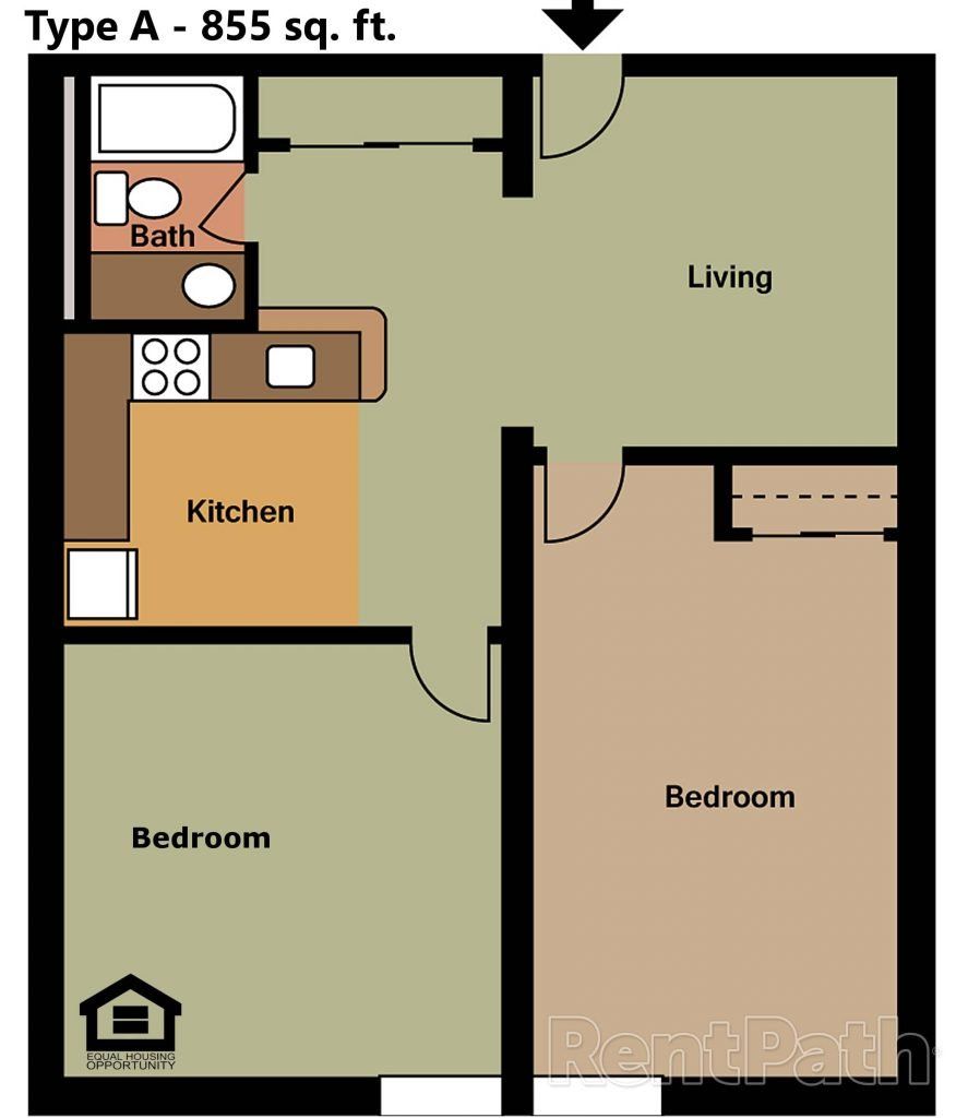 2 Bedroom floorplan