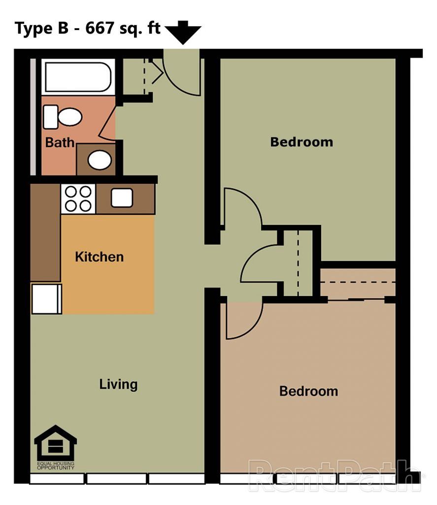 2 Bedroom Floorplan