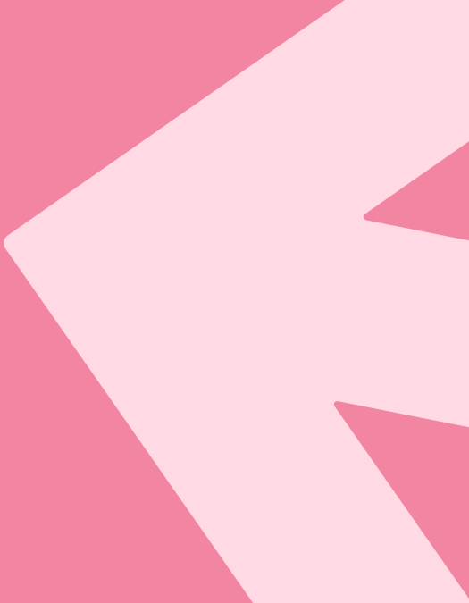 Abstract pink geometric shape on a light pink background, resembling an arrow or chevron.