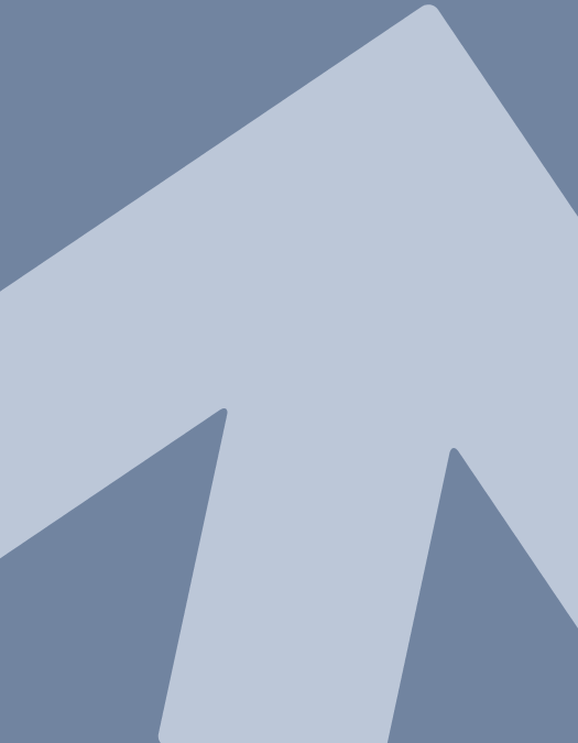 Large light-blue upward arrow on a blue-gray background