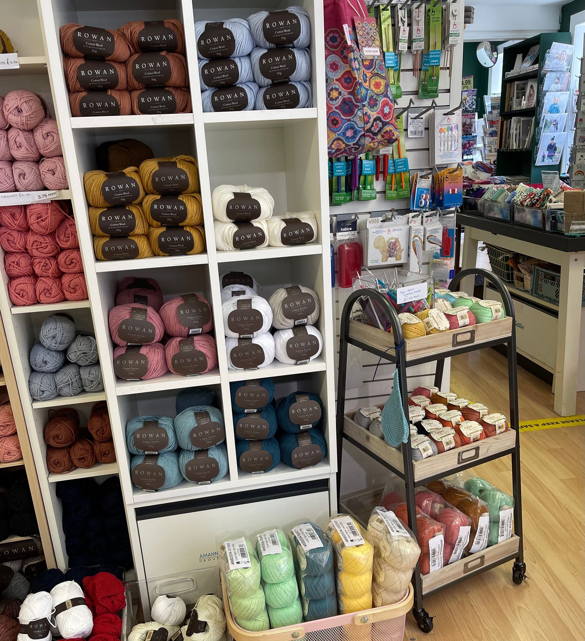 A selection of the Rowan wool & replenished Knitting and Crochet accessories
