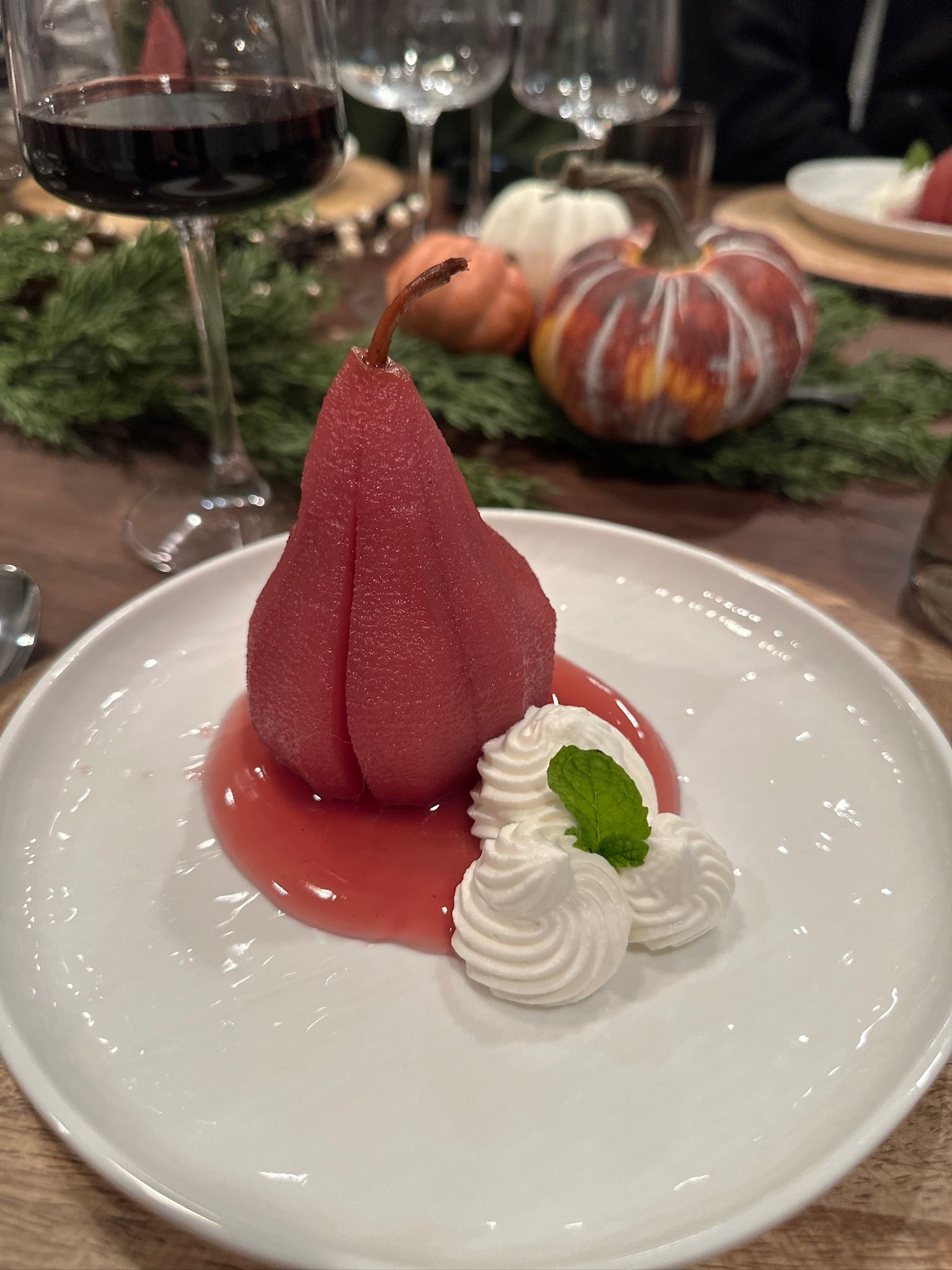 Red Wine Poached Pears
