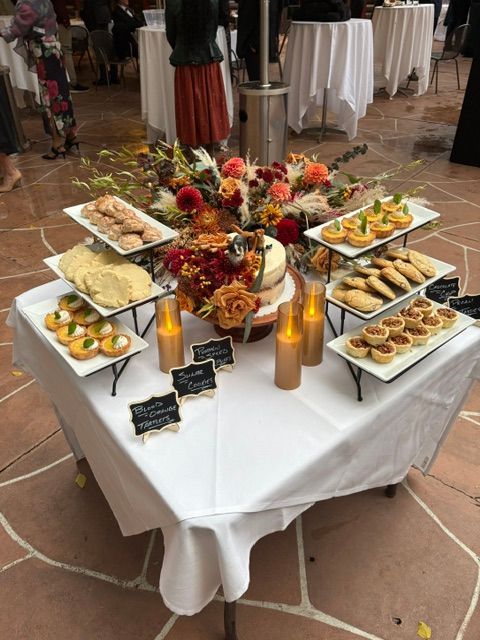 Baked goods display for a wedding