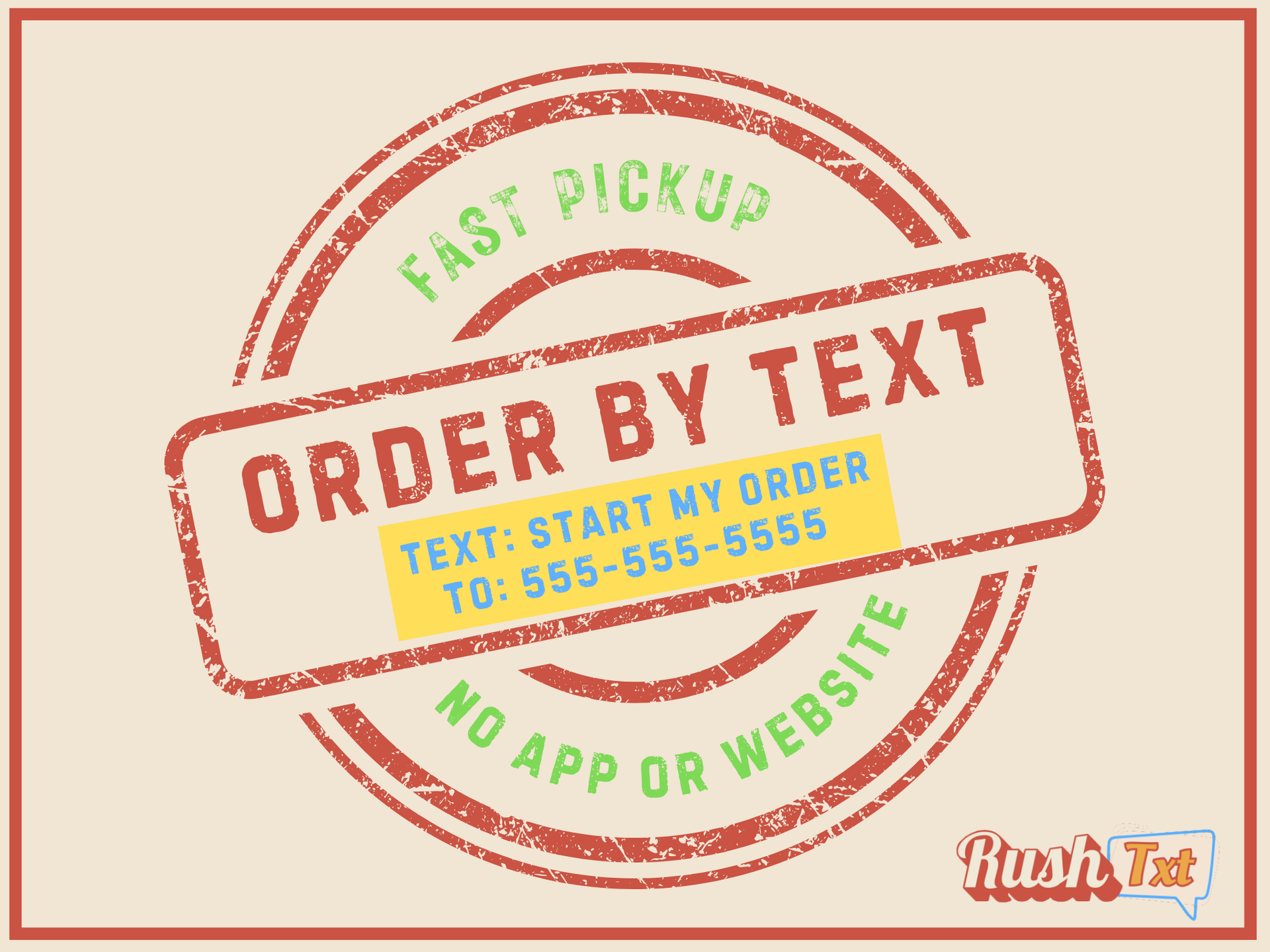 A stamp that says order by text on it