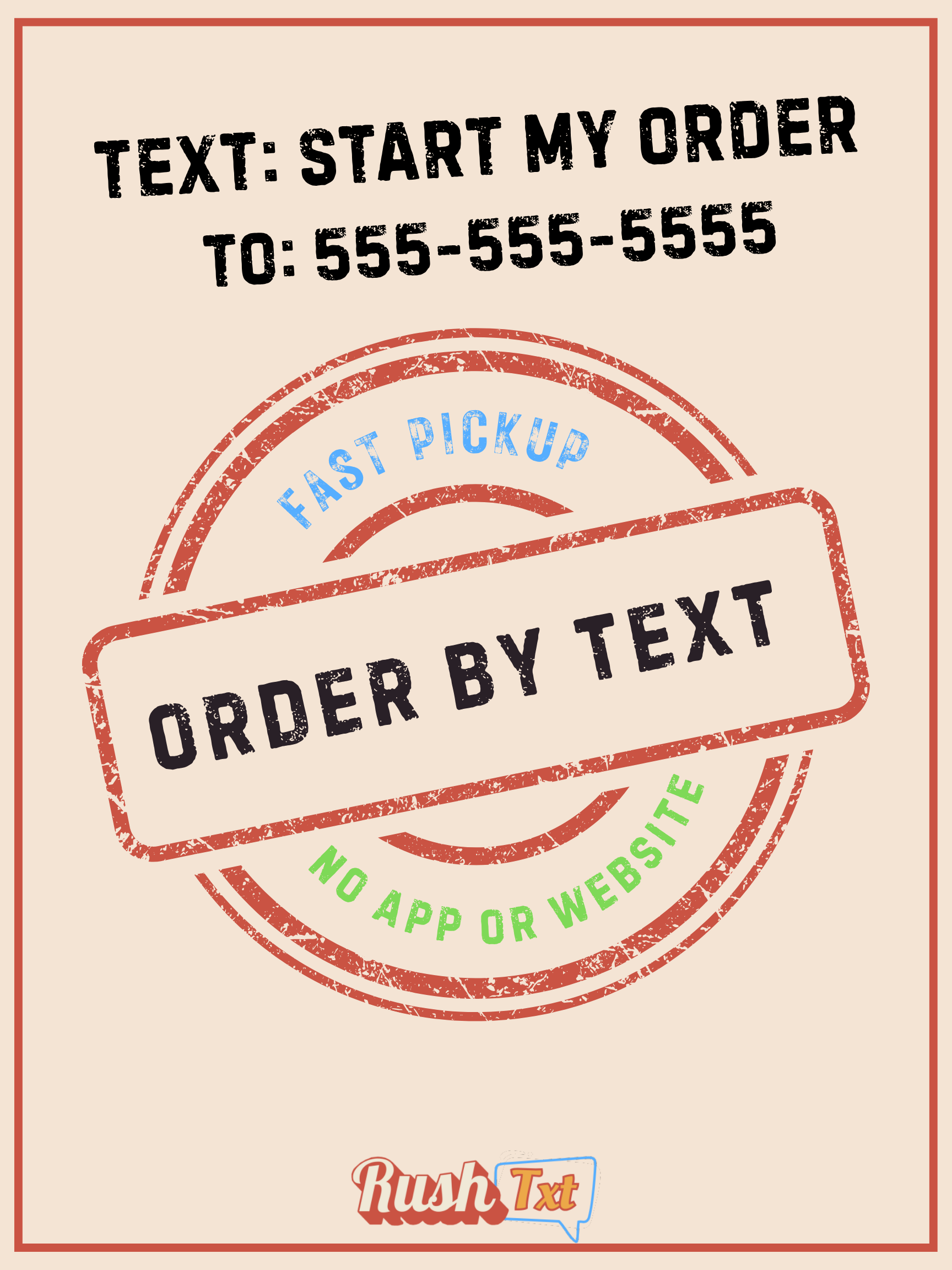 A stamp that says order by text on it