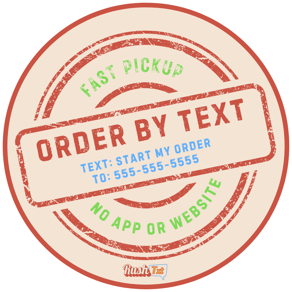 A stamp that says order by text on it