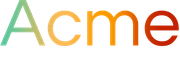 The word acme is written in different colors on a white background.