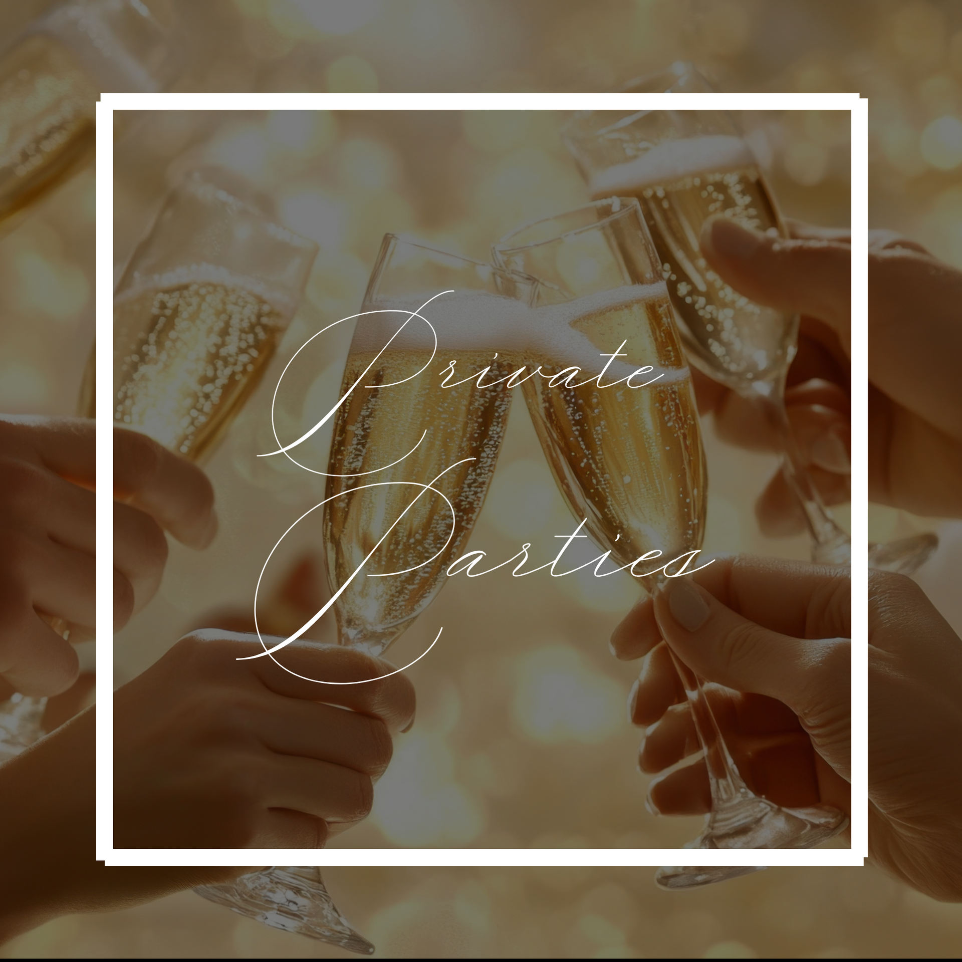 People toasting with champagne flutes; celebratory gathering.