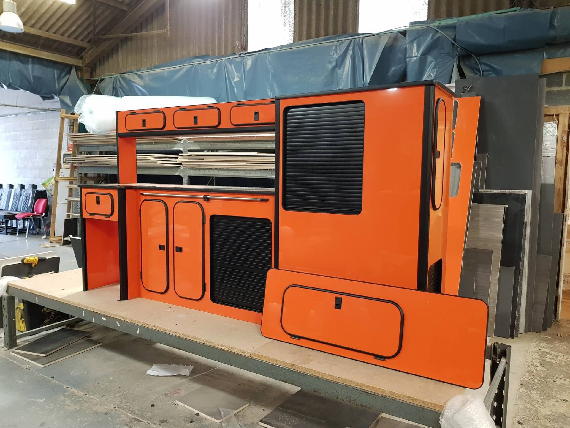 Campervan kitchen units designed by Northern Rose