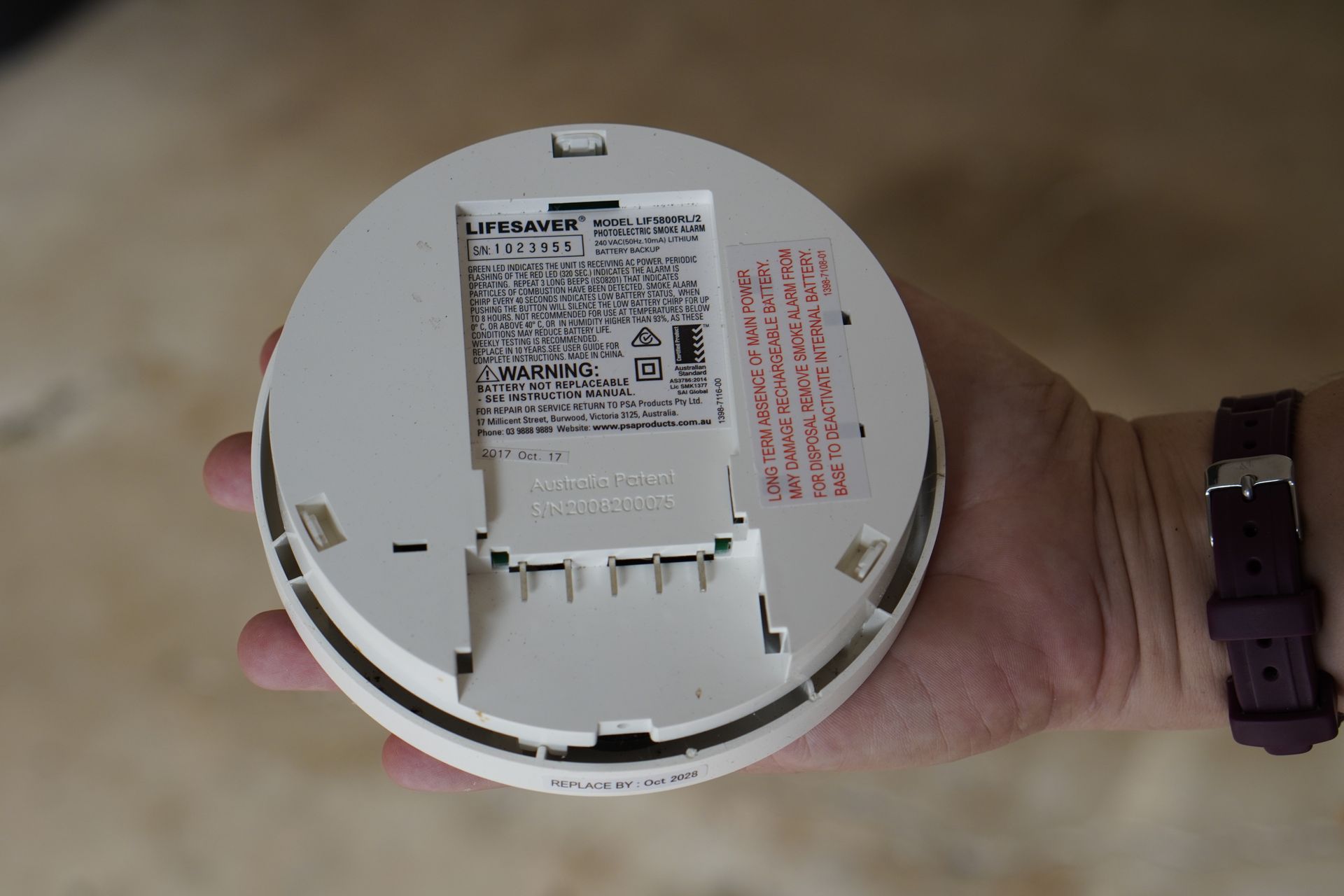 Expired Ionisation Smoke Alarm With Damage