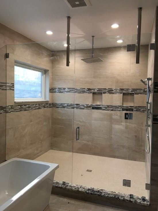 Clear Glass Door in the Shower Room — Buckeye Custom Glass — Canal Winchester, OH
