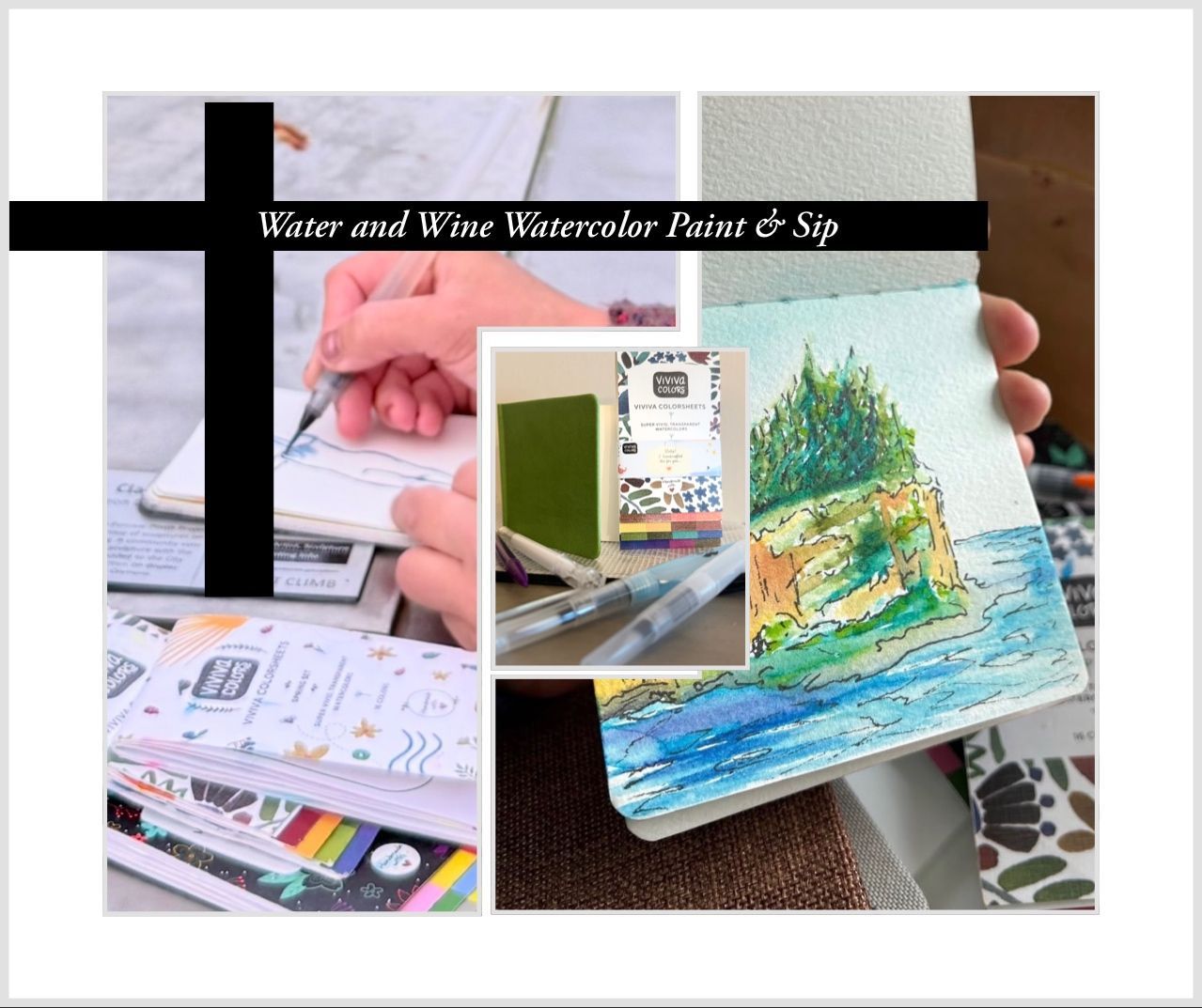 a watercolor of  a bottle of wine, a woman, a bouquet of flowers