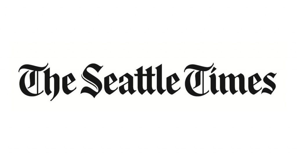 A black and white logo for the seattle times newspaper.