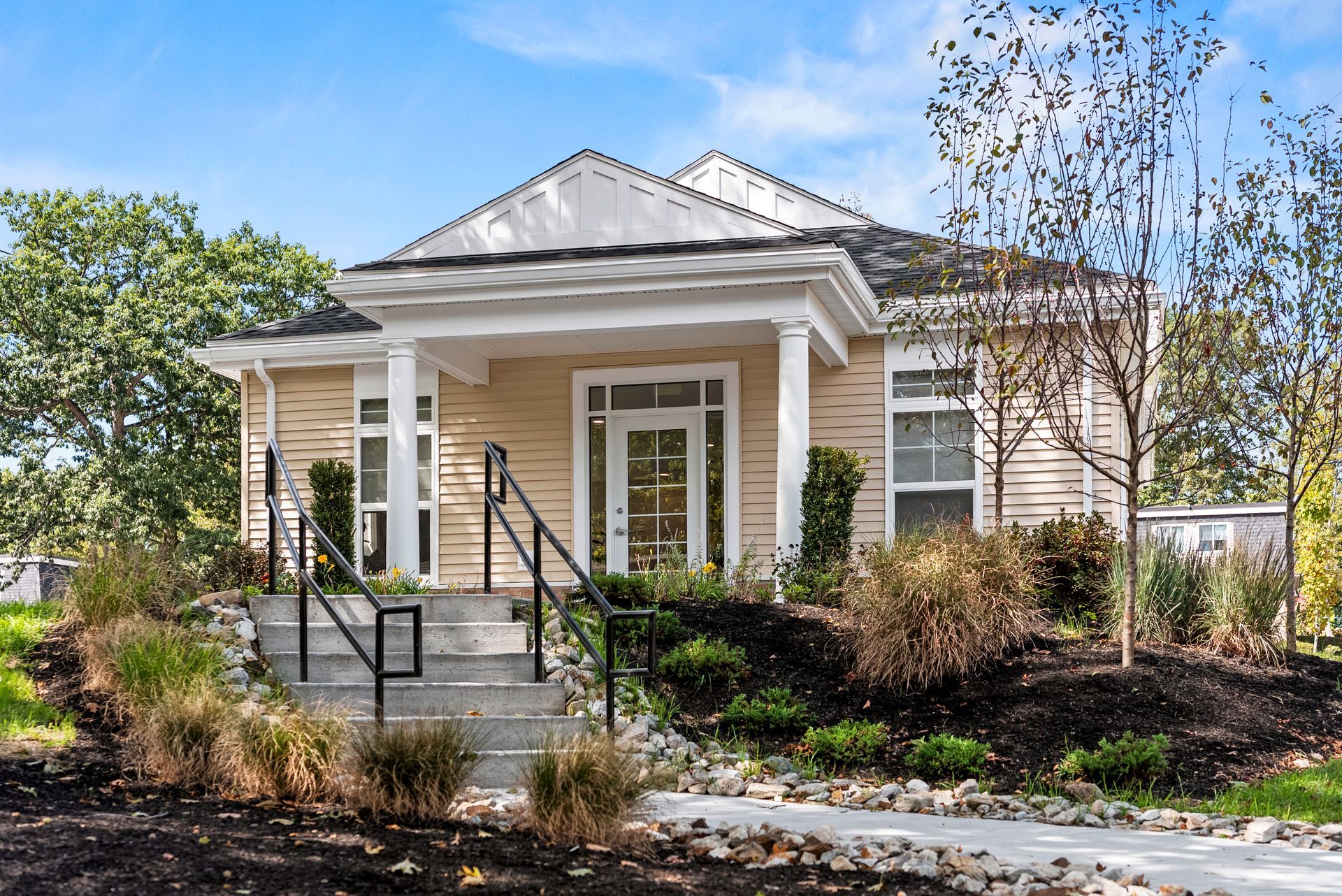 Building exterior at The Groves at Milford in Milford, MA.