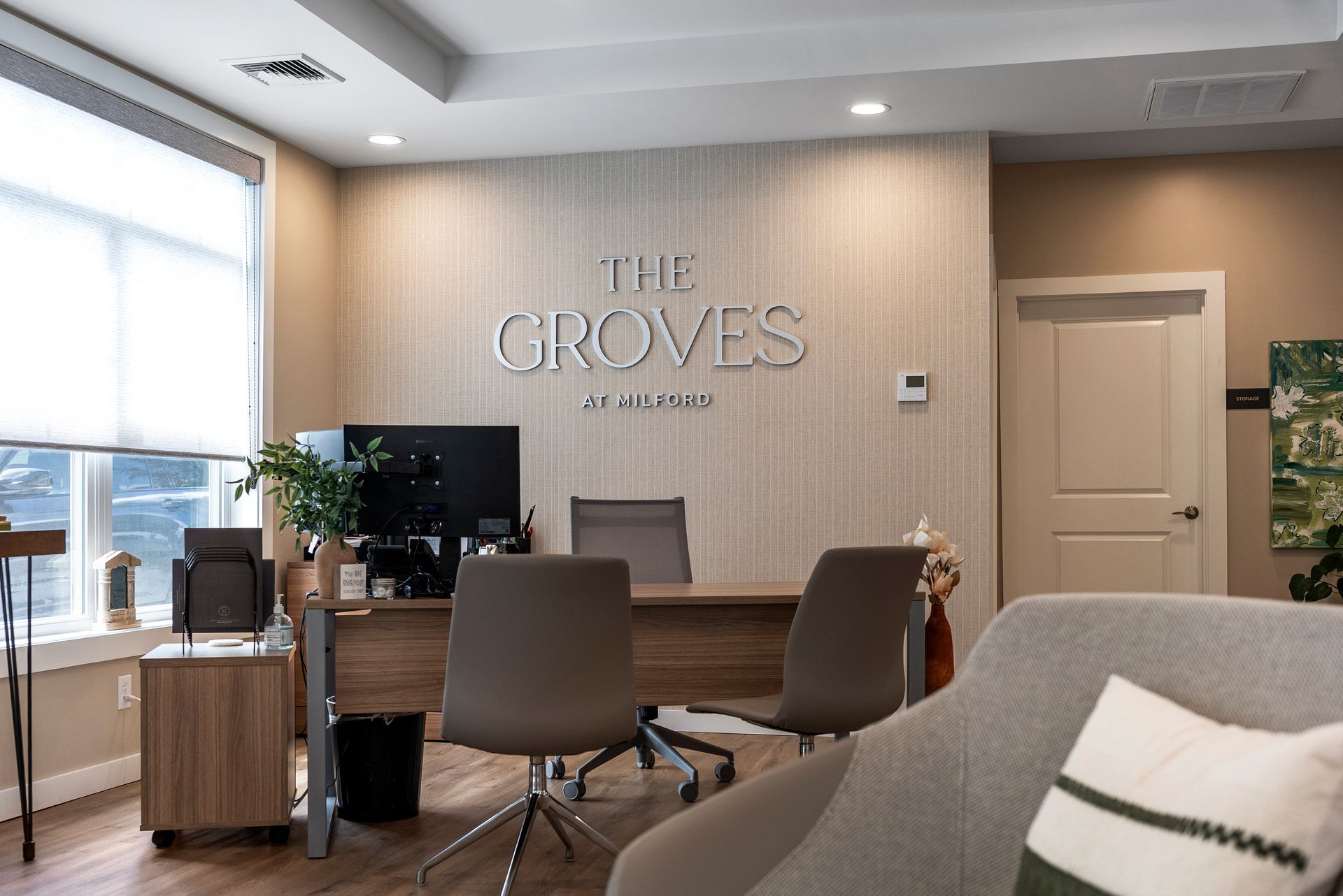 Leasing office at The Groves at Milford in Milford, MA.