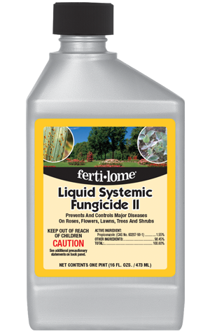 Ferti-lome Liquid Systemic Fungicide helps control brown patches, spots, mildew, and more.