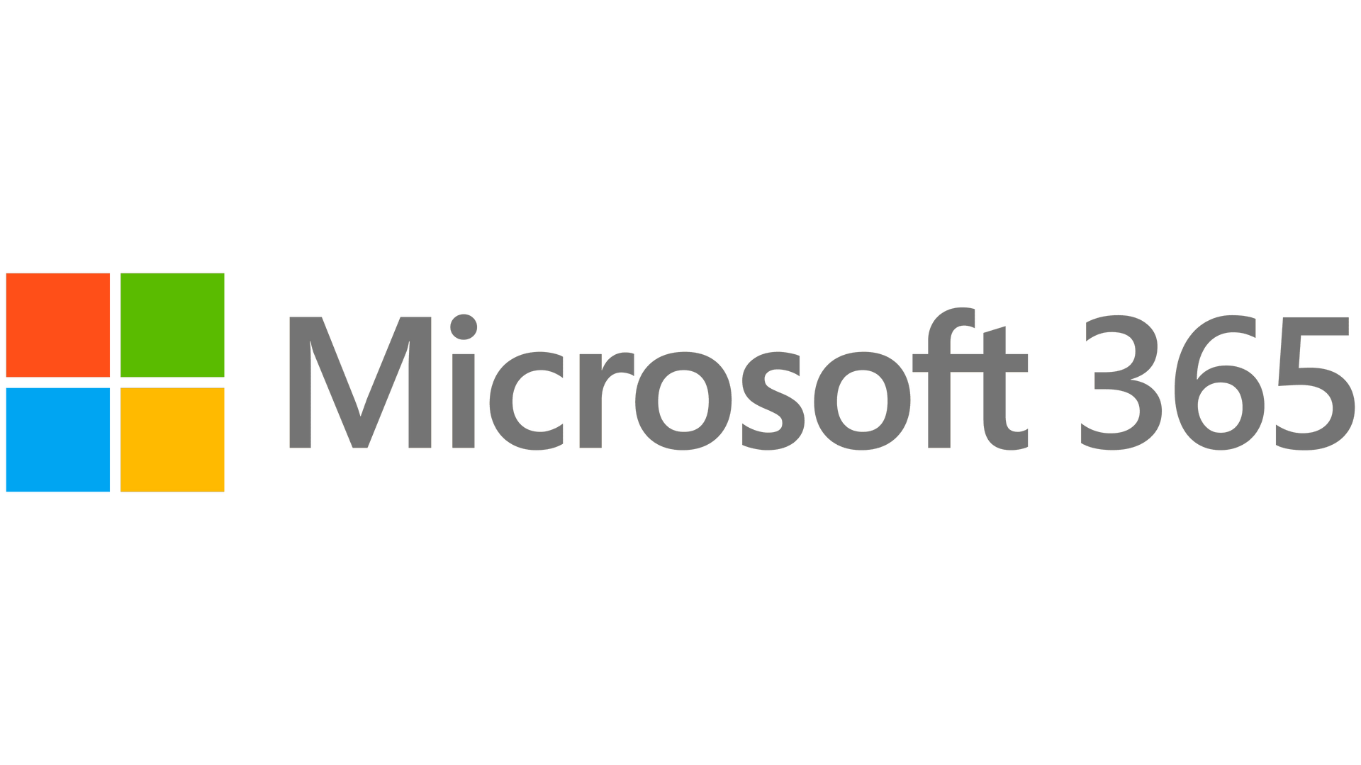 Het Microsoft 365-logo: een gekleurd vierkant raster met de woorden 
