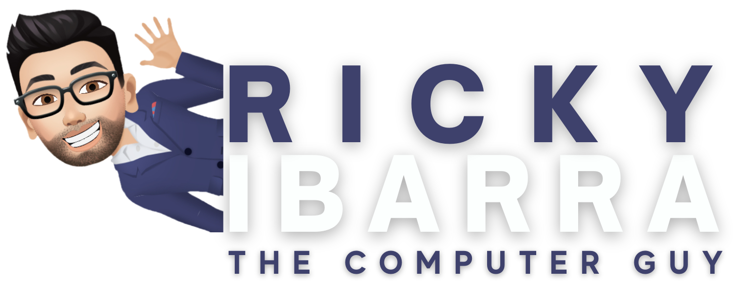 the logo for ricky ibarra the computer guy