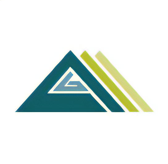 A blue and green triangle with a letter a on it.