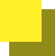 Yellow square overlapping a smaller olive-green square with a white square in the background.