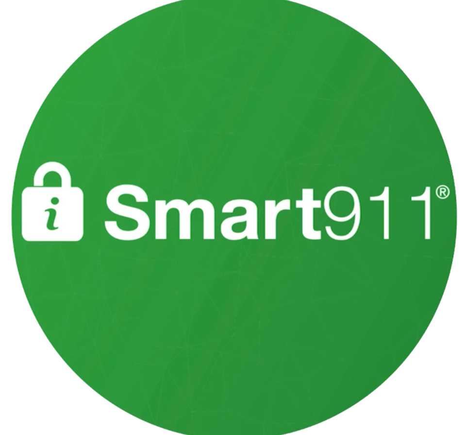 The smart911 logo is a green circle with a padlock on it.
