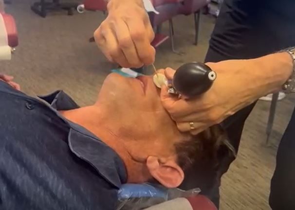 Man getting cranial facial release therapy by dr greg