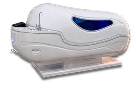 White theta chamger pod with blue tinted window.