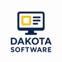 Dakota Software logo: Blue monitor icon with a yellow square and lines, text below.