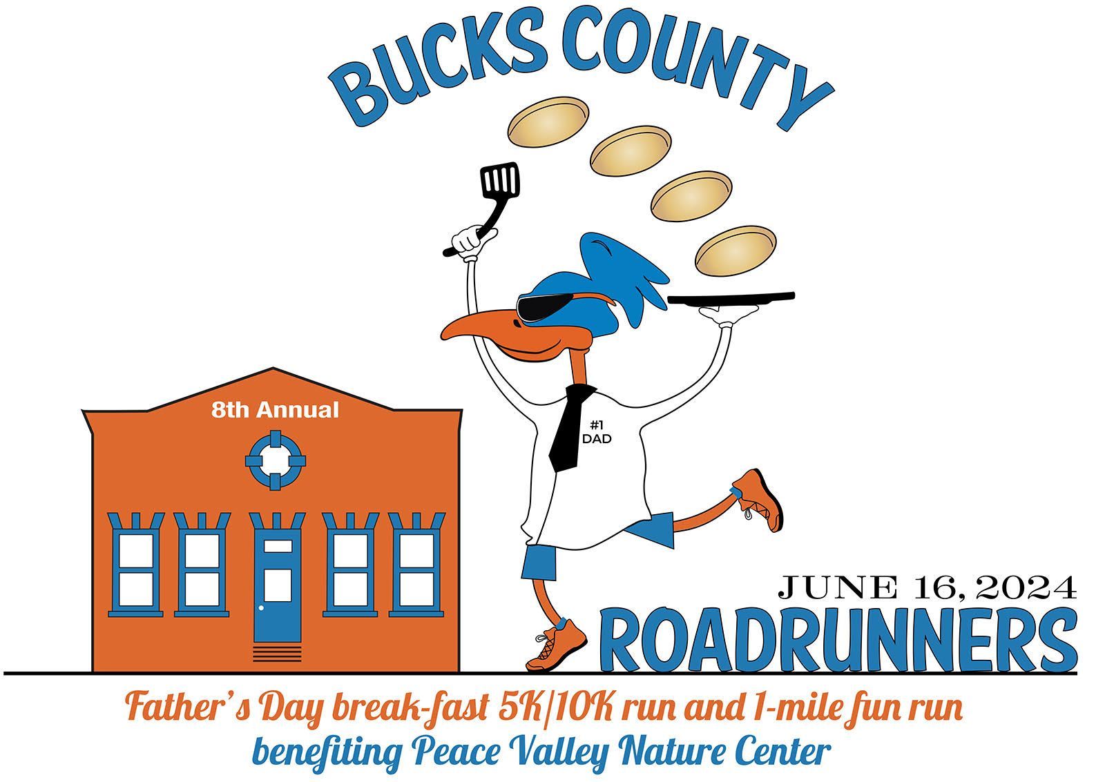 A poster for bucks county roadrunners on june 18th