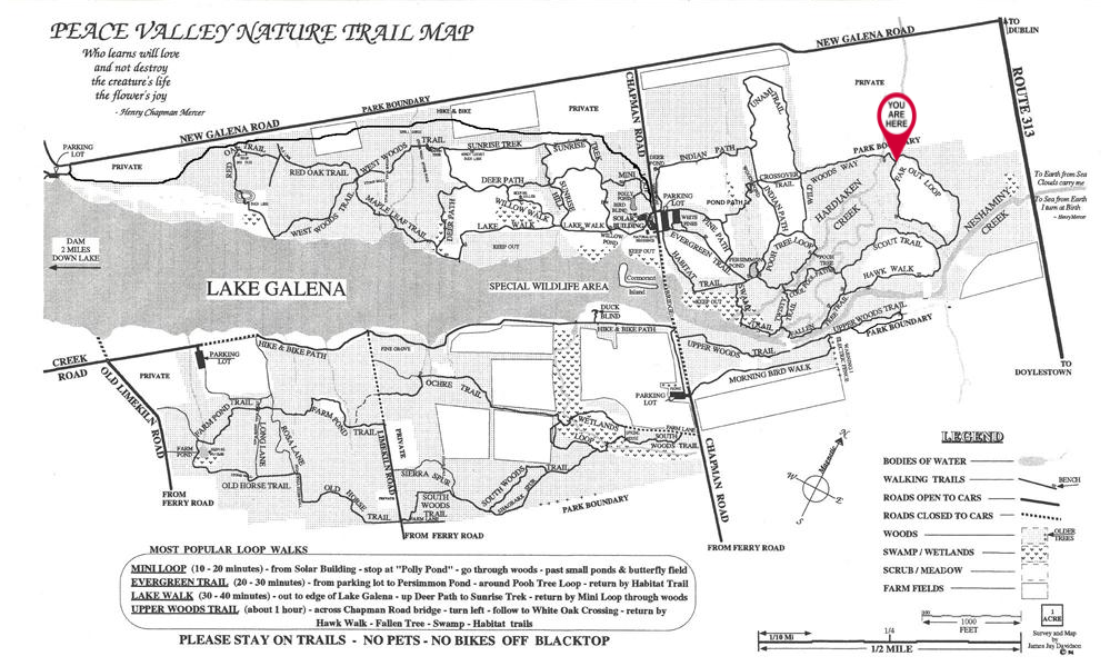 A black and white map of peace valley