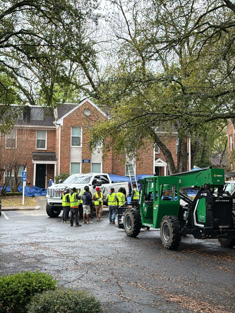 American Eagle Roofing crew starting a multi family roofing replacement in North Carolina