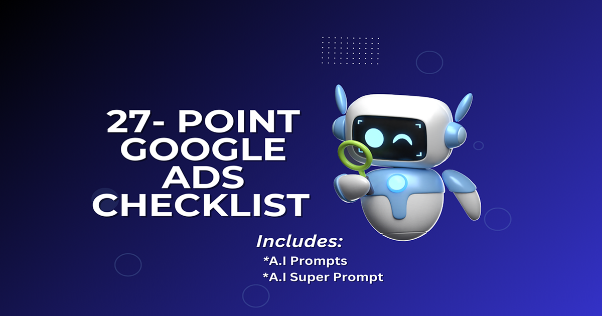 A blue and white robot is holding a magnifying glass.