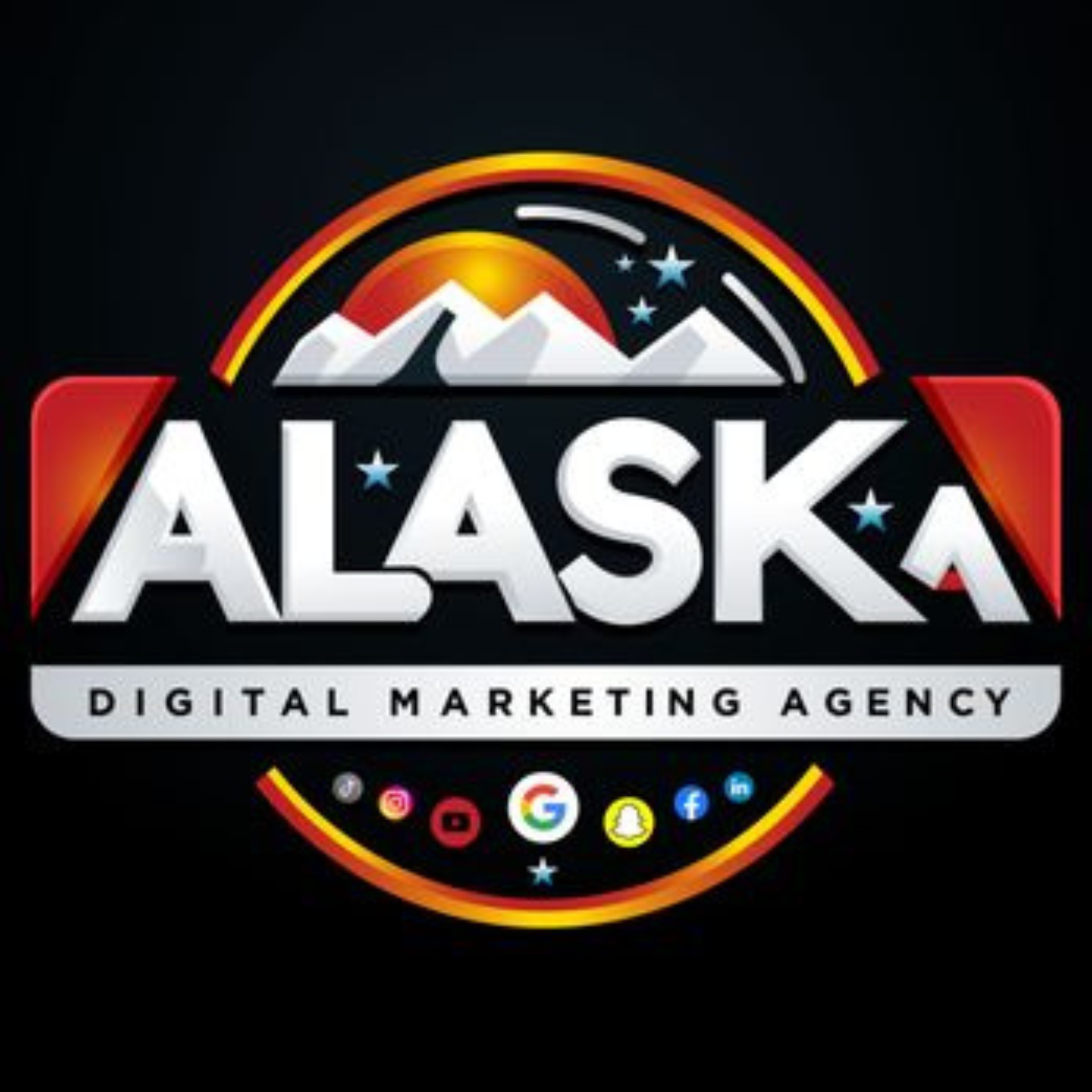 A logo for alaska digital marketing agency