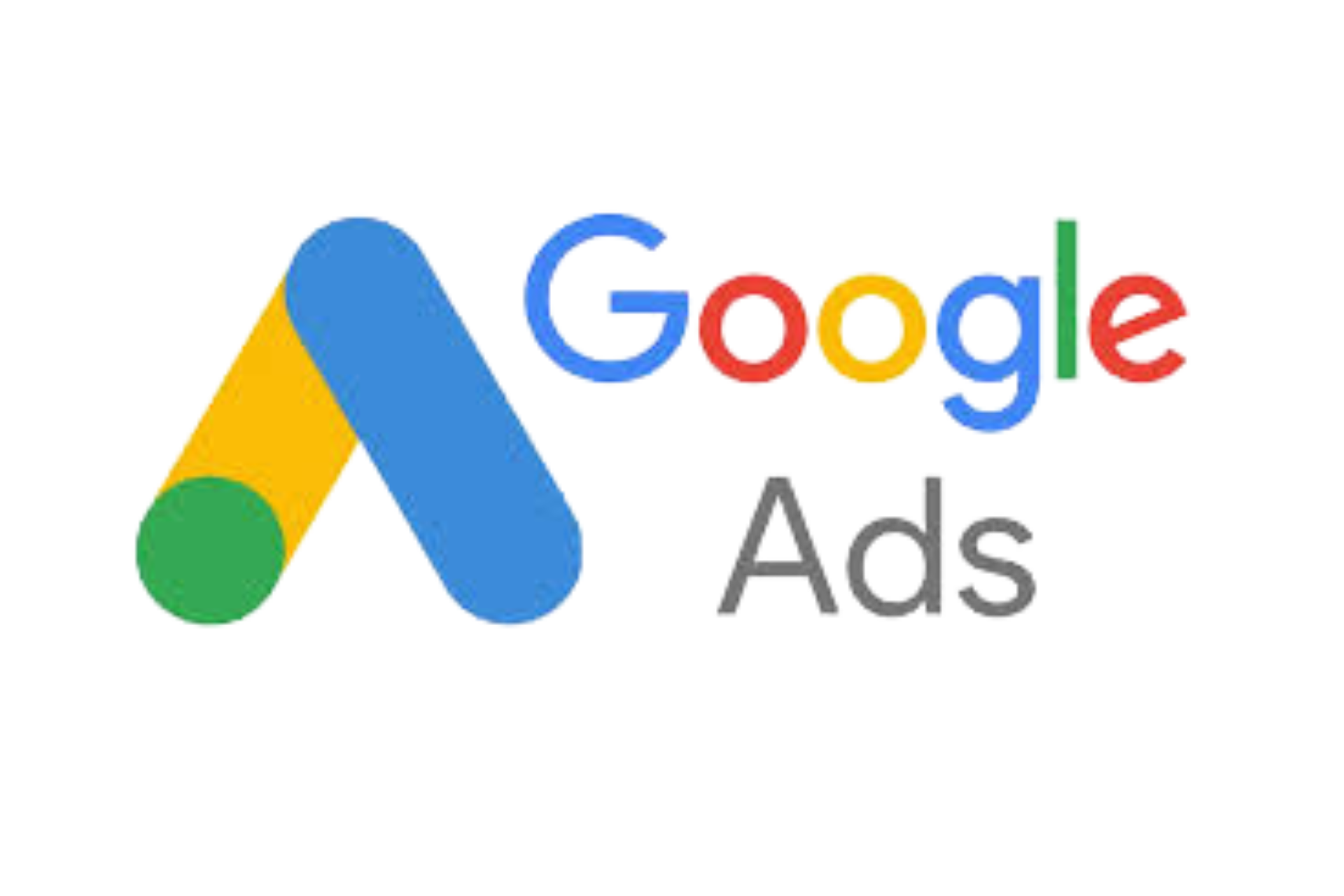 The google ads logo is on a white background.