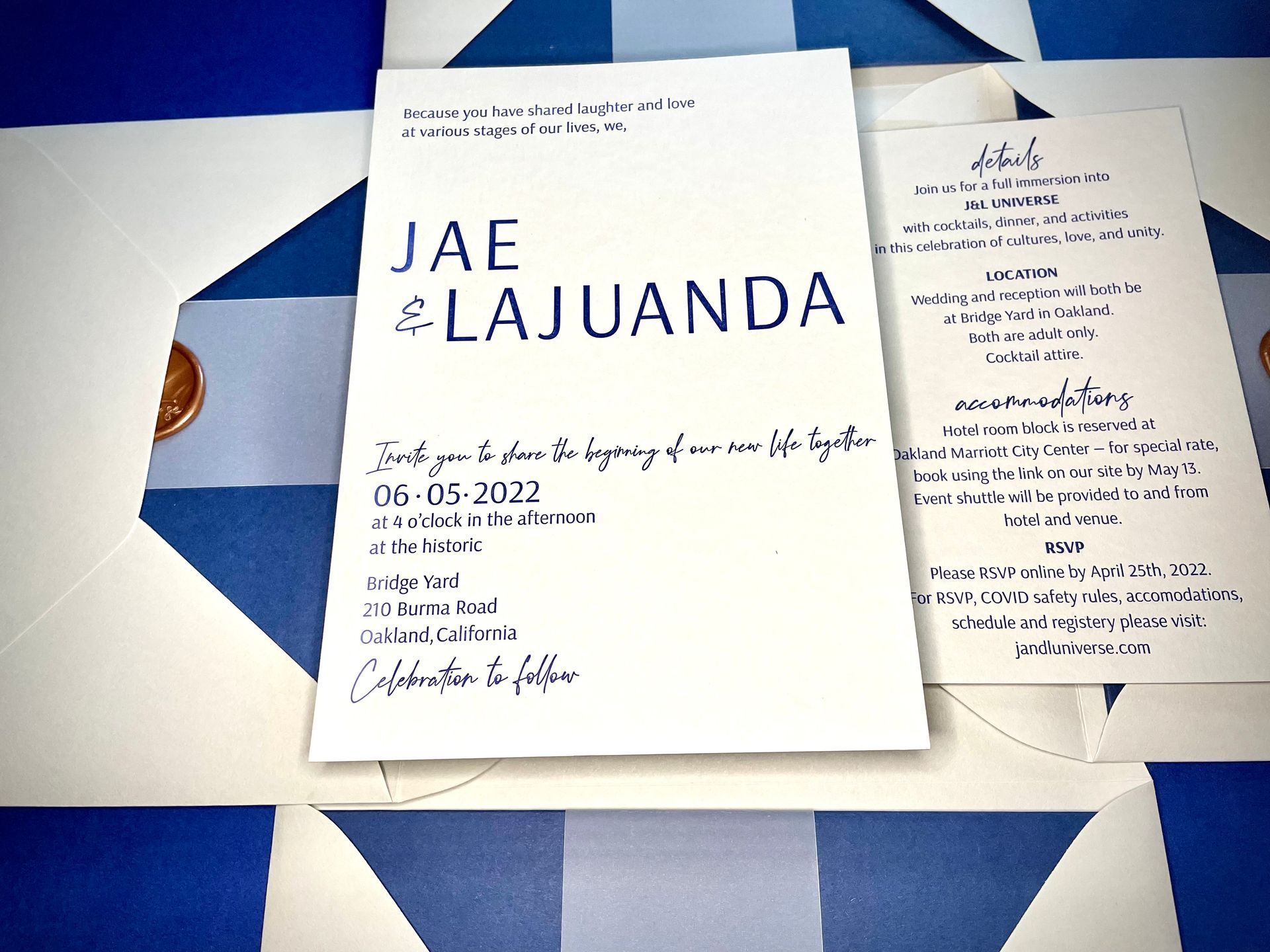 a wedding invitation from jae and lajuanda