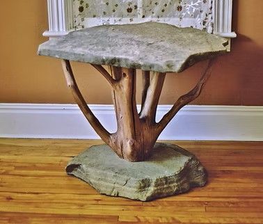 Driftwood & Stone accent table