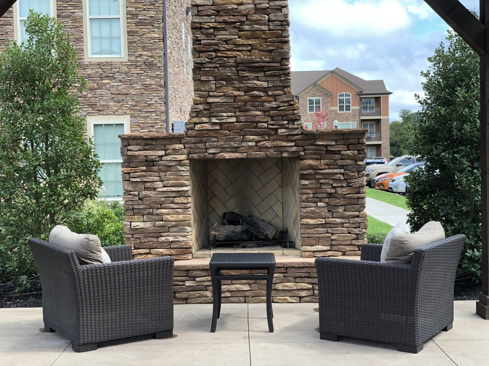Exterior of fireplace lounge area