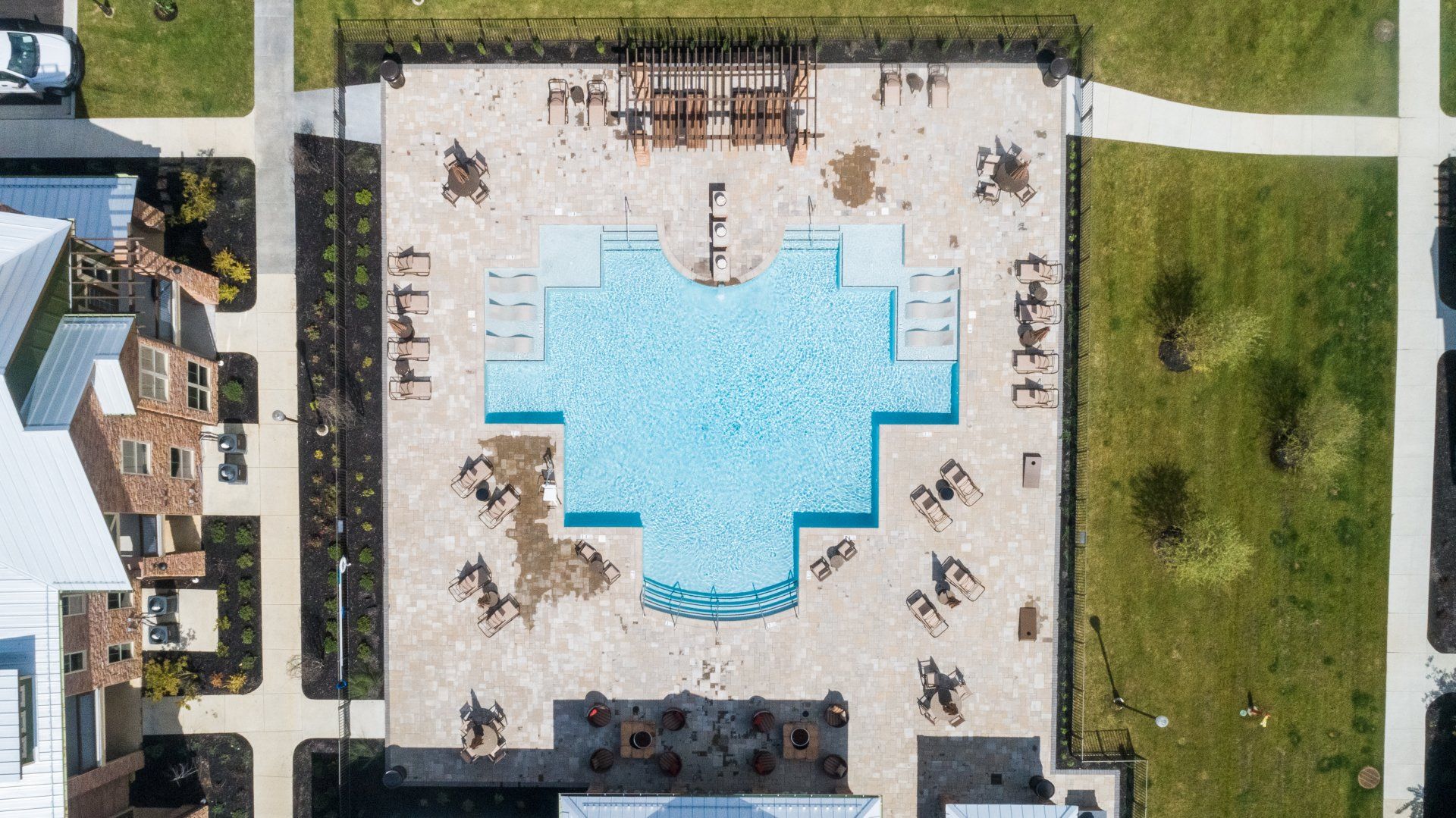 Aerial view of swimming pool