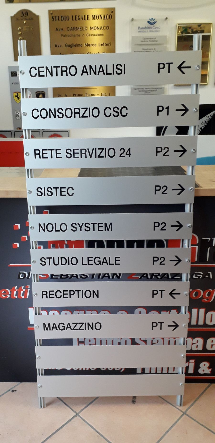 segnaletica interni palazzo