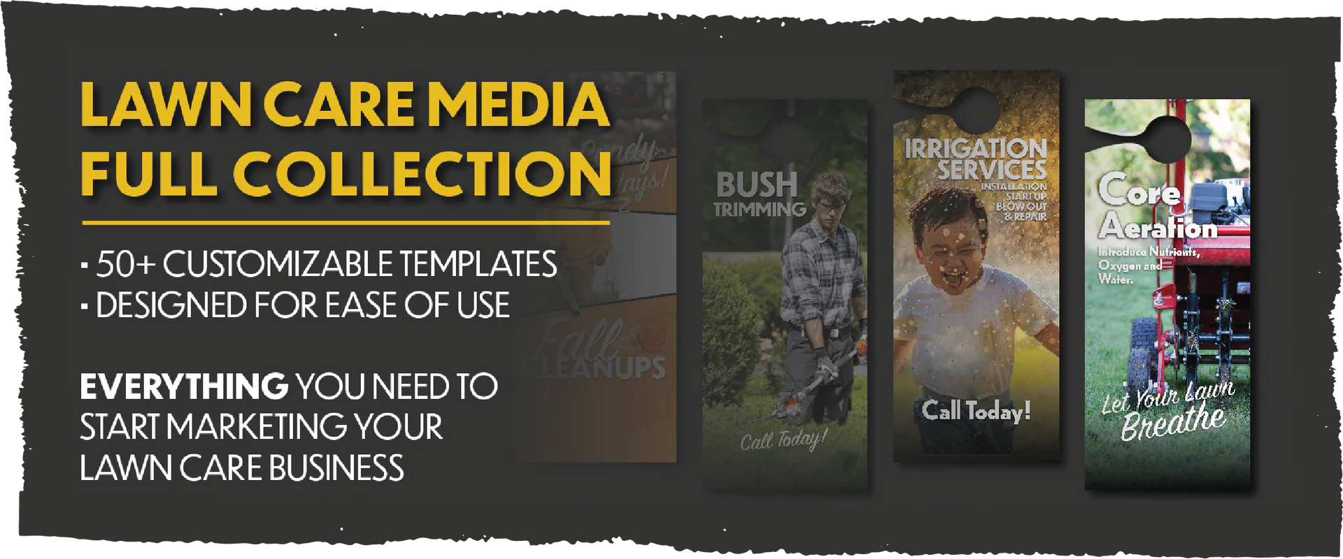 a full collection of lawn care media templates