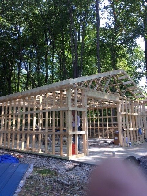 Garage Before  — Clean Roof Gutter in Sharpsville, PA