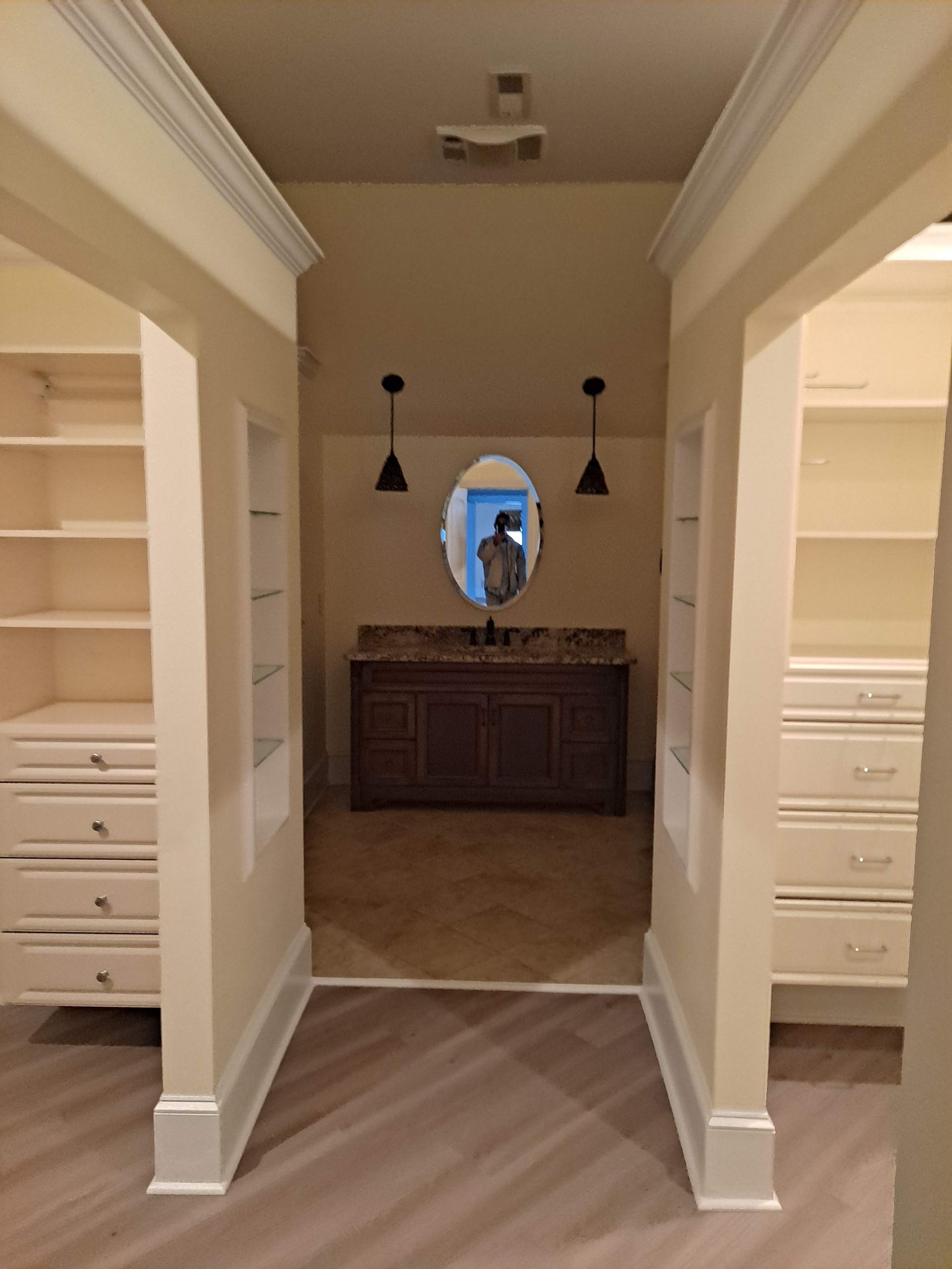 walk in closet shelves built and cabinets in South Charlotte