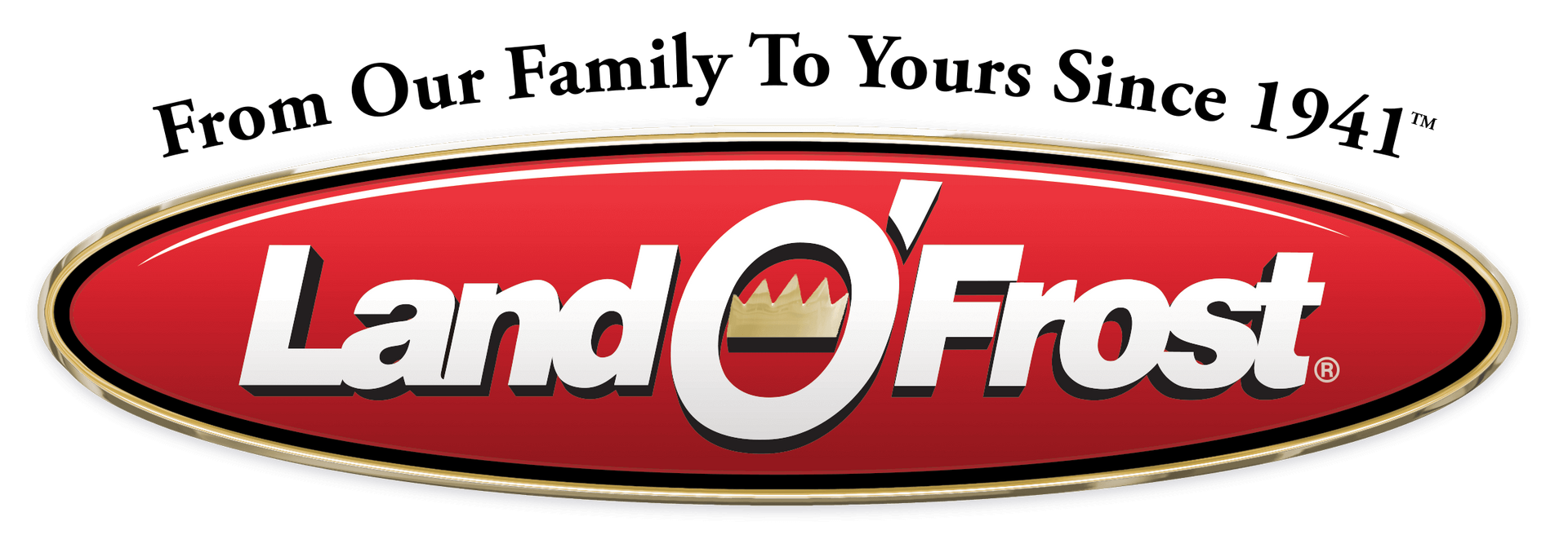 Land O'Frost logo: Red oval with white 