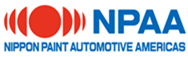 Logo of Nippon Paint Automotive Americas: red and blue text and graphic.