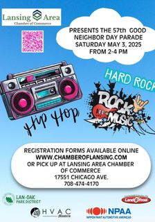 A poster for a parade that takes place on saturday may 3 , 2025
