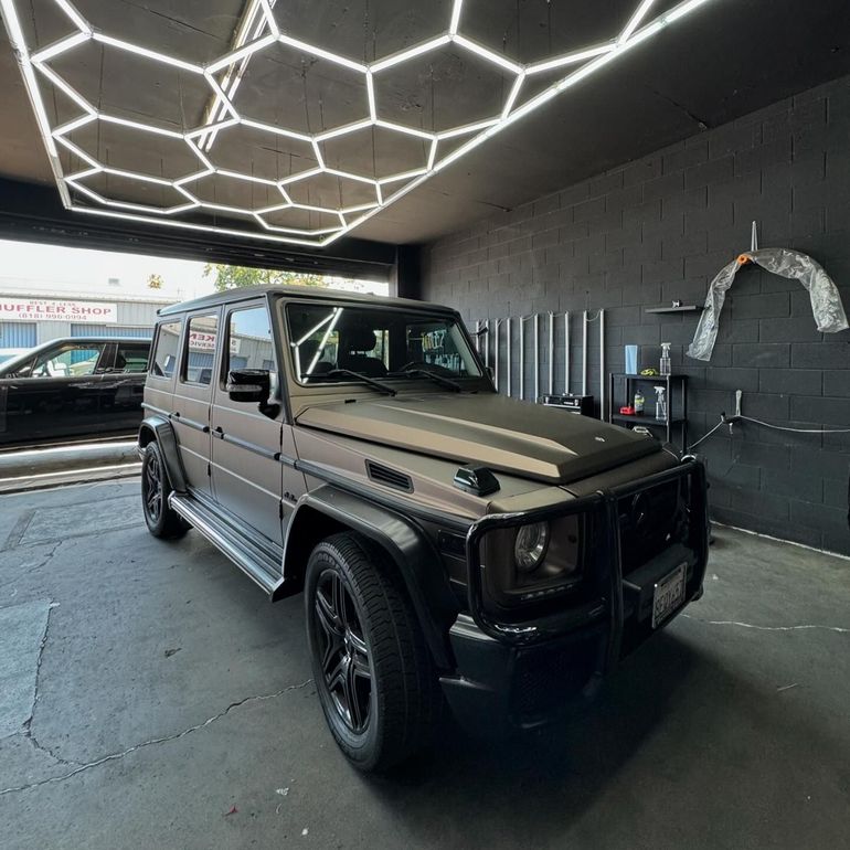 A Mercedes-Benz G-Wagon wrapped in matte black by XWRAPS’ Los Angeles shop