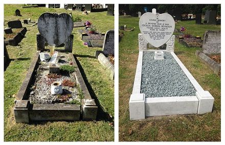 Clean and restoration of marble grave