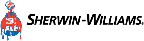 The logo for sherwin williams is shown on a white background