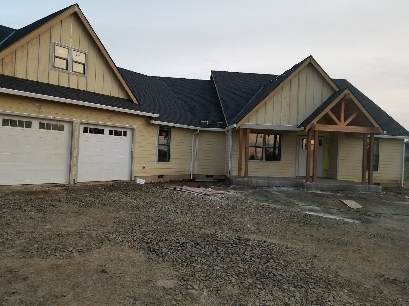Newly constructed house with newly installed roof.